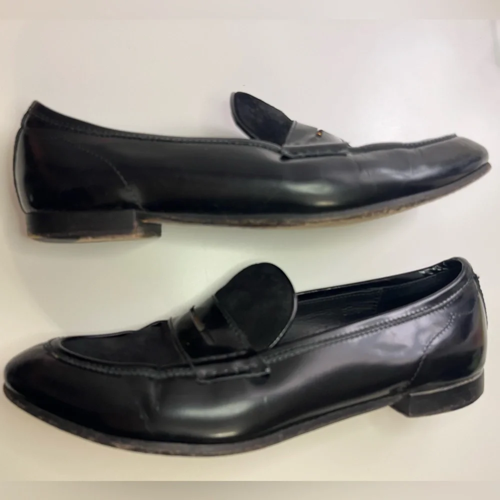 Rag & Bone Black Patent Leather and Suede Dina Penny Loafers EU 37.5 US 7 Classy